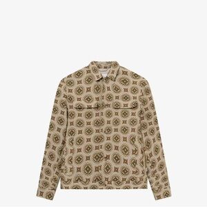BRAND NEW, Lex Deux Men's Geometric Beige Shirt Jacket